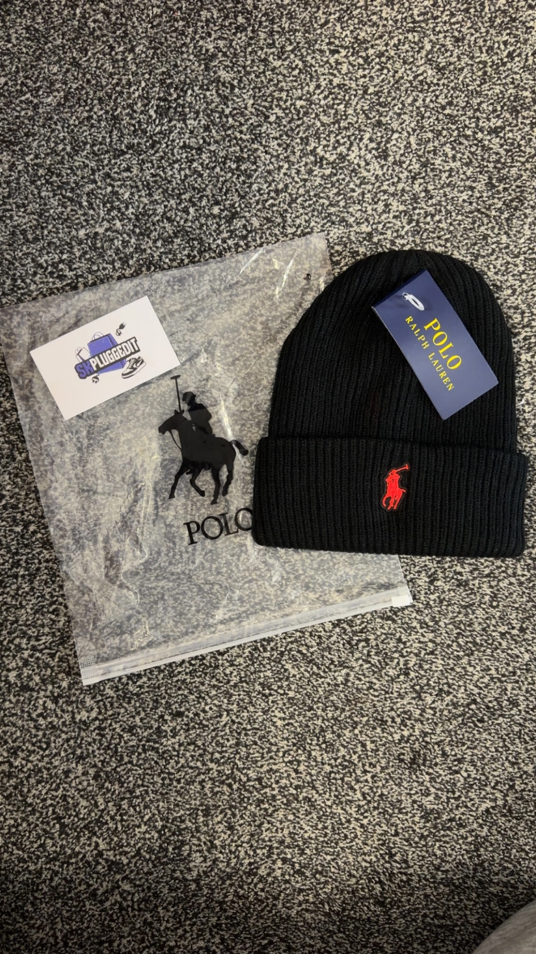 Black And Red RL Beanie